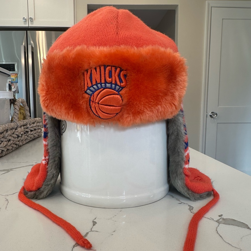 New Era Orange Knicks Winter Hat